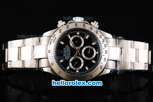 Rolex Daytona Automatic Movement Full White with Black Dial - Click Image to Close